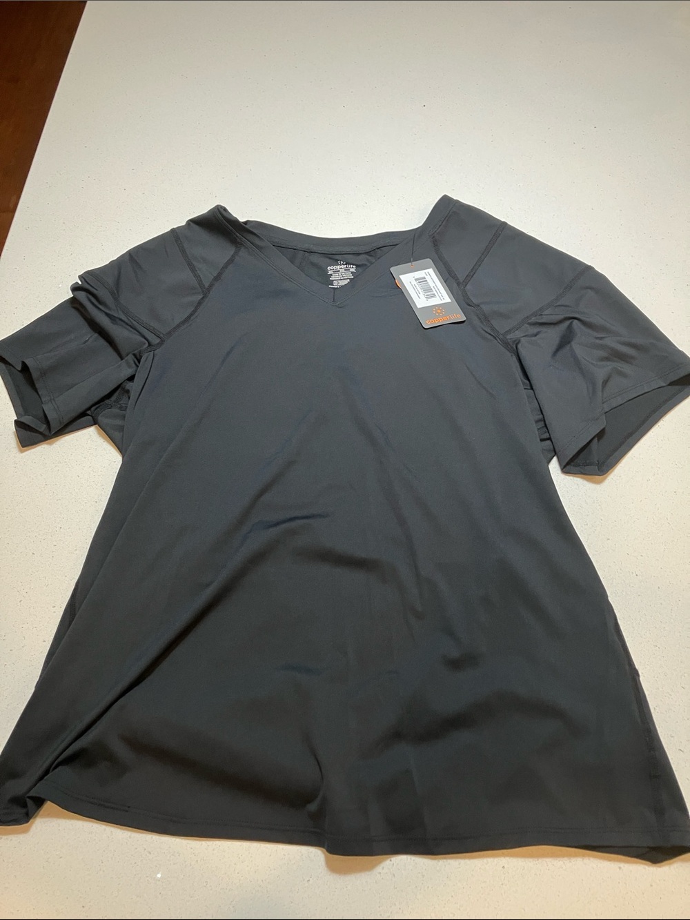 Men's Black V-Neck Short Sleeve Performance Tee